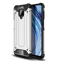 Coque Contour Silicone et Plastique Housse Etui Mat WL1 pour Xiaomi Redmi Note 9 Pro Argent