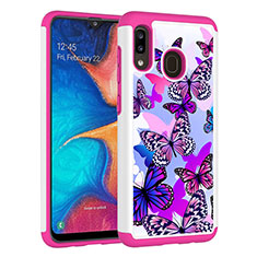 Coque Contour Silicone et Plastique Housse Etui Protection Integrale 360 Degres JX1 pour Samsung Galaxy A20 Violet