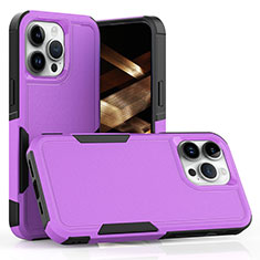 Coque Contour Silicone et Plastique Housse Etui Protection Integrale 360 Degres MQ1 pour Apple iPhone 15 Pro Max Violet