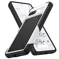 Coque Contour Silicone et Plastique Housse Etui Protection Integrale 360 Degres MQ1 pour Google Pixel 7 5G Blanc