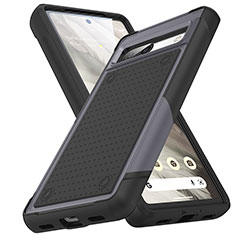 Coque Contour Silicone et Plastique Housse Etui Protection Integrale 360 Degres MQ1 pour Google Pixel 7a 5G Gris Fonce