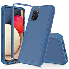Coque Contour Silicone et Plastique Housse Etui Protection Integrale 360 Degres MQ1 pour Samsung Galaxy A03s Bleu