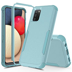 Coque Contour Silicone et Plastique Housse Etui Protection Integrale 360 Degres MQ1 pour Samsung Galaxy A03s Bleu Clair