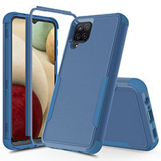 Coque Contour Silicone et Plastique Housse Etui Protection Integrale 360 Degres MQ1 pour Samsung Galaxy A12 5G Bleu