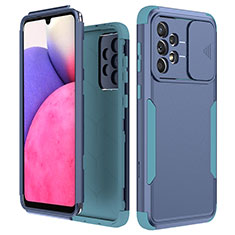 Coque Contour Silicone et Plastique Housse Etui Protection Integrale 360 Degres MQ1 pour Samsung Galaxy A33 5G Bleu Ciel