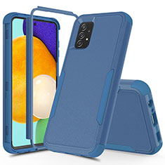 Coque Contour Silicone et Plastique Housse Etui Protection Integrale 360 Degres MQ1 pour Samsung Galaxy A52 5G Bleu