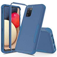 Coque Contour Silicone et Plastique Housse Etui Protection Integrale 360 Degres MQ1 pour Samsung Galaxy F02S SM-E025F Bleu