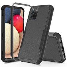 Coque Contour Silicone et Plastique Housse Etui Protection Integrale 360 Degres MQ1 pour Samsung Galaxy F02S SM-E025F Noir