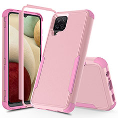 Coque Contour Silicone et Plastique Housse Etui Protection Integrale 360 Degres MQ1 pour Samsung Galaxy M12 Or Rose