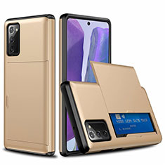 Coque Contour Silicone et Plastique Housse Etui Protection Integrale 360 Degres N01 pour Samsung Galaxy Note 20 5G Or