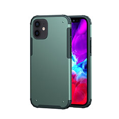 Coque Contour Silicone et Plastique Housse Etui Protection Integrale 360 Degres pour Apple iPhone 12 Mini Vert Nuit