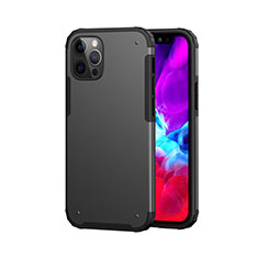 Coque Contour Silicone et Plastique Housse Etui Protection Integrale 360 Degres pour Apple iPhone 12 Pro Max Noir