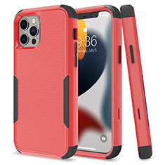 Coque Contour Silicone et Plastique Housse Etui Protection Integrale 360 Degres pour Apple iPhone 13 Pro Max Rouge