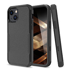 Coque Contour Silicone et Plastique Housse Etui Protection Integrale 360 Degres pour Apple iPhone 15 Plus Noir