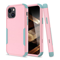 Coque Contour Silicone et Plastique Housse Etui Protection Integrale 360 Degres pour Apple iPhone 15 Plus Rose