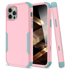 Coque Contour Silicone et Plastique Housse Etui Protection Integrale 360 Degres pour Apple iPhone 15 Pro Max Rose