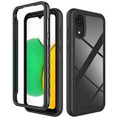 Coque Contour Silicone et Plastique Housse Etui Protection Integrale 360 Degres pour Samsung Galaxy A03 Core Noir