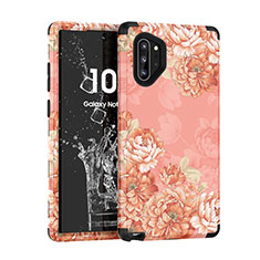 Coque Contour Silicone et Plastique Housse Etui Protection Integrale 360 Degres pour Samsung Galaxy Note 10 Plus Or Rose