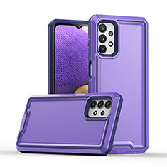 Coque Contour Silicone et Plastique Housse Etui Protection Integrale 360 Degres Q01W pour Samsung Galaxy A32 4G Violet