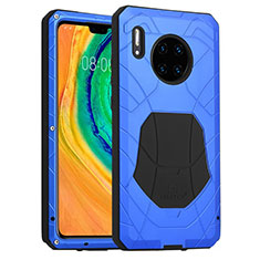 Coque Contour Silicone et Plastique Housse Etui Protection Integrale 360 Degres R01 pour Huawei Mate 30 Bleu