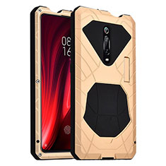 Coque Contour Silicone et Plastique Housse Etui Protection Integrale 360 Degres R01 pour Xiaomi Mi 9T Or