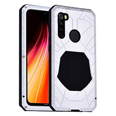 Coque Contour Silicone et Plastique Housse Etui Protection Integrale 360 Degres R01 pour Xiaomi Redmi Note 8 Argent