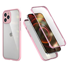 Coque Contour Silicone et Plastique Housse Etui Protection Integrale 360 Degres R05 pour Apple iPhone 12 Pro Max Rose