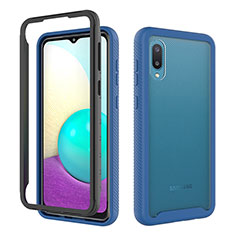 Coque Contour Silicone et Plastique Housse Etui Protection Integrale 360 Degres U01 pour Samsung Galaxy A02 Bleu