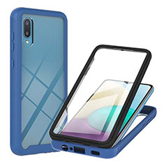 Coque Contour Silicone et Plastique Housse Etui Protection Integrale 360 Degres U02 pour Samsung Galaxy A02 Bleu