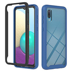 Coque Contour Silicone et Plastique Housse Etui Protection Integrale 360 Degres U03 pour Samsung Galaxy M02 Bleu