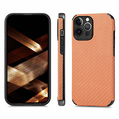 Coque Contour Silicone et Plastique Housse Etui Protection Integrale 360 Degres U04 pour Apple iPhone 15 Pro Orange