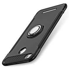 Coque Contour Silicone et Plastique Mat avec Support Bague Anneau pour Xiaomi Redmi 3S Prime Noir