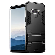 Coque Contour Silicone et Plastique Mat avec Support pour Samsung Galaxy Note 9 Noir