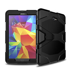 Coque Contour Silicone et Plastique Mat avec Support pour Samsung Galaxy Tab A6 10.1 SM-T580 SM-T585 Noir