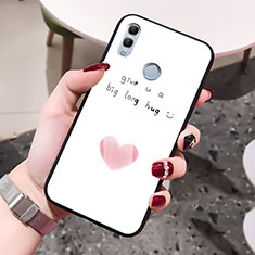 Coque Contour Silicone et Vitre Amour Coeur Miroir Etui Housse pour Huawei Honor 10 Lite Rose