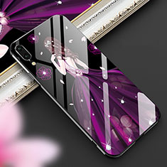 Coque Contour Silicone et Vitre Dos de Fille Miroir Etui Housse K02 pour Huawei P20 Violet