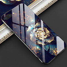 Coque Contour Silicone et Vitre Fleurs Miroir Etui Housse M03 pour Oppo RX17 Neo Noir