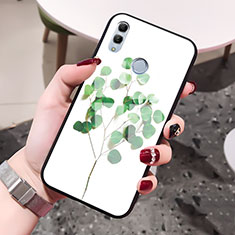 Coque Contour Silicone et Vitre Fleurs Miroir Etui Housse pour Huawei Honor 10 Lite Vert
