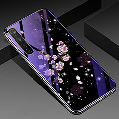 Coque Contour Silicone et Vitre Fleurs Miroir Etui Housse pour Realme XT Mixte