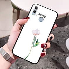 Coque Contour Silicone et Vitre Fleurs Miroir pour Huawei Honor 10 Lite Blanc