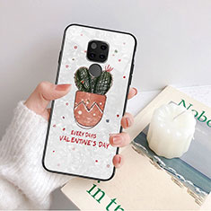 Coque Contour Silicone et Vitre Fleurs Miroir pour Huawei Mate 20 Orange