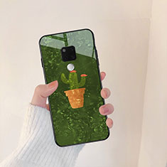 Coque Contour Silicone et Vitre Fleurs Miroir pour Huawei Mate 20 Vert