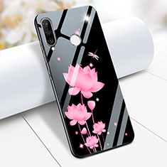 Coque Contour Silicone et Vitre Fleurs Miroir pour Huawei Nova 4e Rose