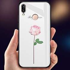 Coque Contour Silicone et Vitre Fleurs Miroir pour Huawei P Smart (2019) Rose