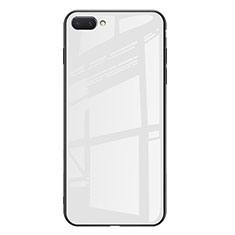 Coque Contour Silicone et Vitre Miroir Housse Etui Degrade Arc en Ciel pour Huawei Honor 10 Blanc