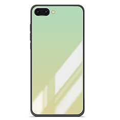 Coque Contour Silicone et Vitre Miroir Housse Etui Degrade Arc en Ciel pour Huawei Honor 10 Vert