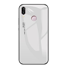 Coque Contour Silicone et Vitre Miroir Housse Etui Degrade Arc en Ciel pour Huawei Honor Play Blanc