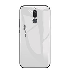 Coque Contour Silicone et Vitre Miroir Housse Etui Degrade Arc en Ciel pour Huawei Maimang 6 Blanc