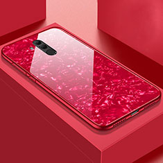 Coque Contour Silicone et Vitre Motif Fantaisie Miroir Etui Housse H09 pour Huawei Mate 20 Lite Rouge