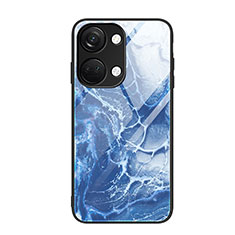 Coque Contour Silicone et Vitre Motif Fantaisie Miroir Etui Housse JM1 pour OnePlus Nord 3 5G Bleu